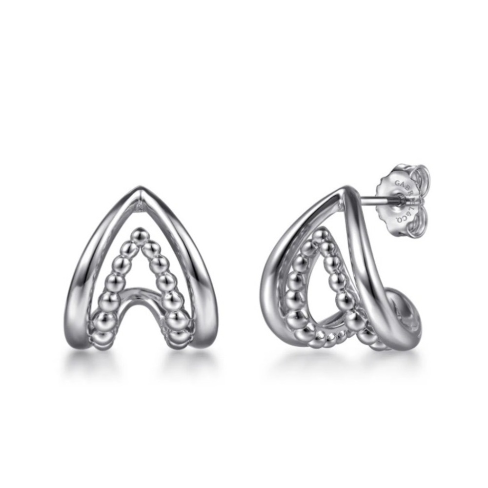Gabriel & Co Sterling Silver J Hoop Earrings